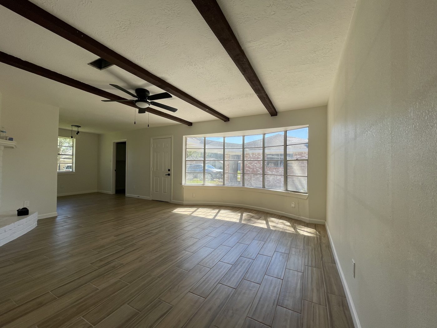 The restored Friendswood living room after renovation