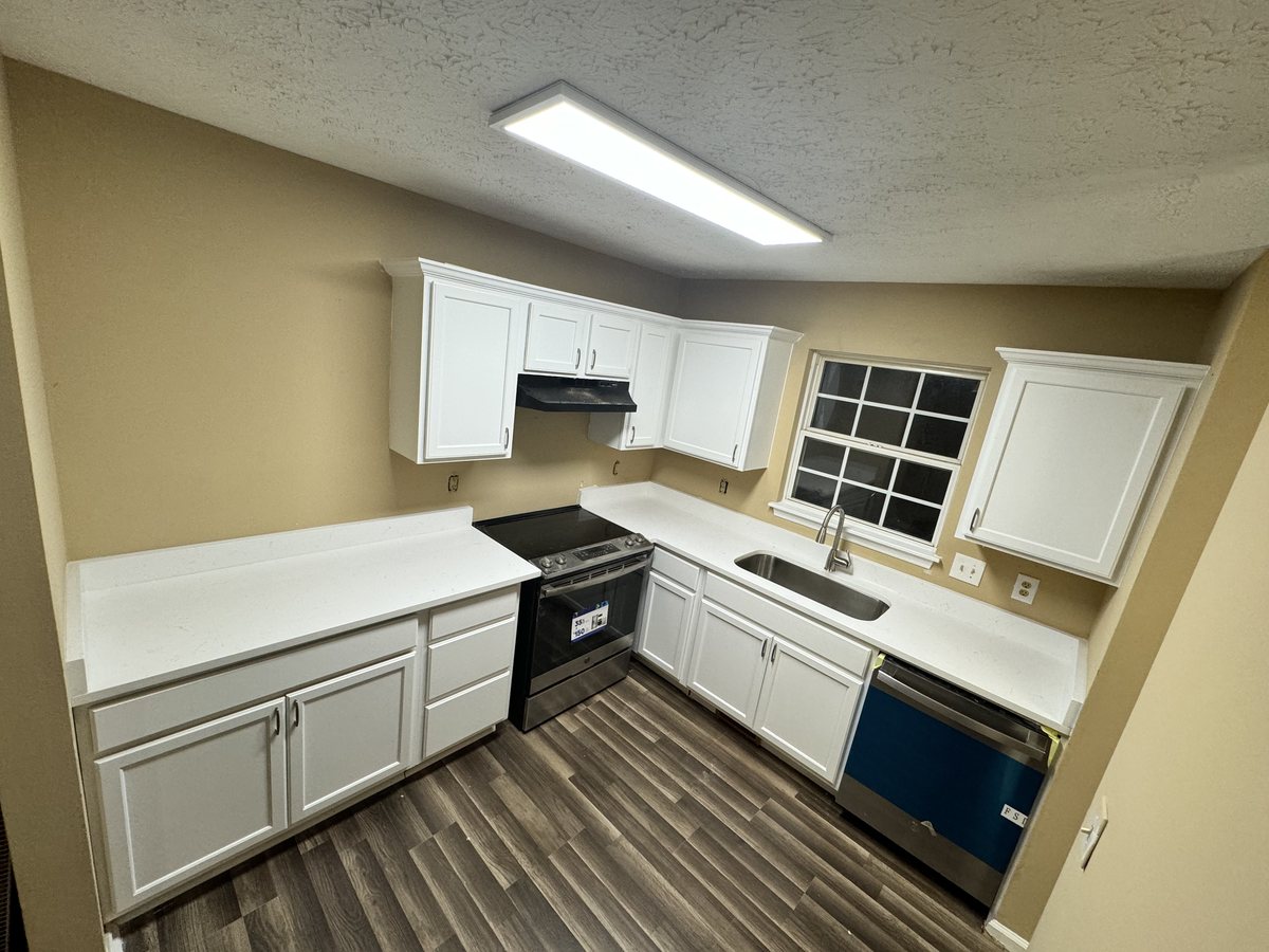 The finished kitchen at the Wendell, North Carolina rental
