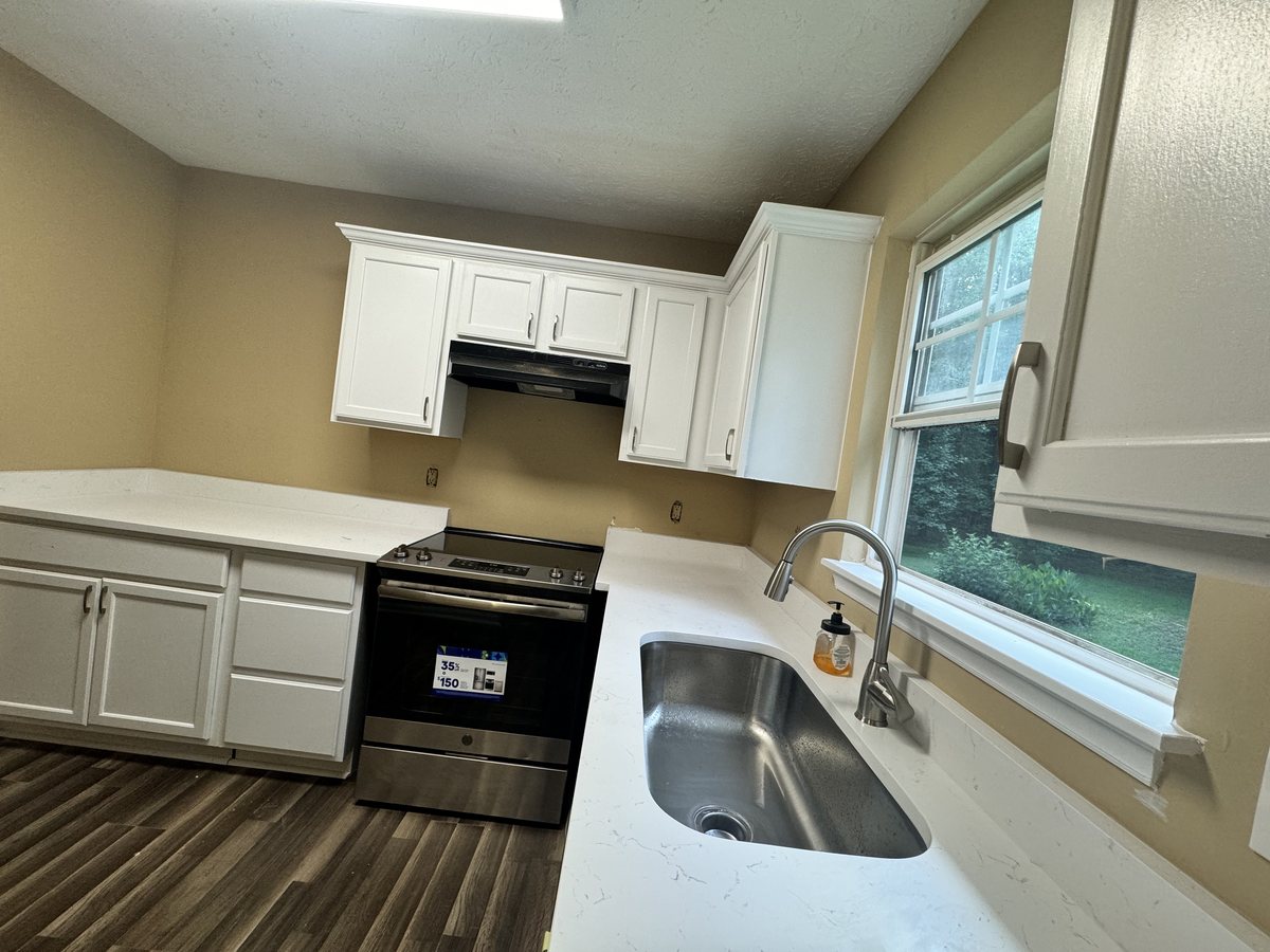 Finished kitchen counter and sink